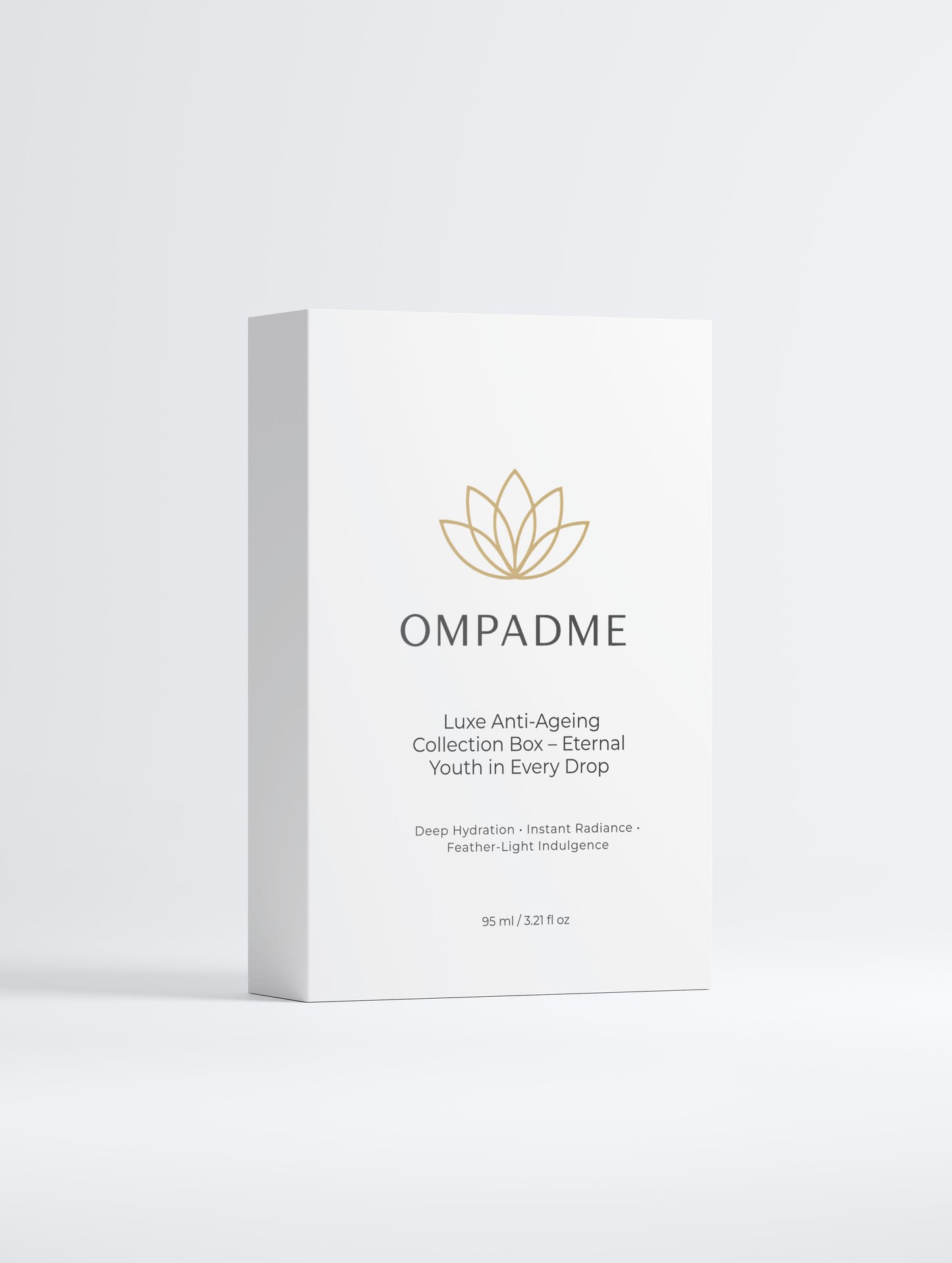 Ompadme skincare product packaging on a white background